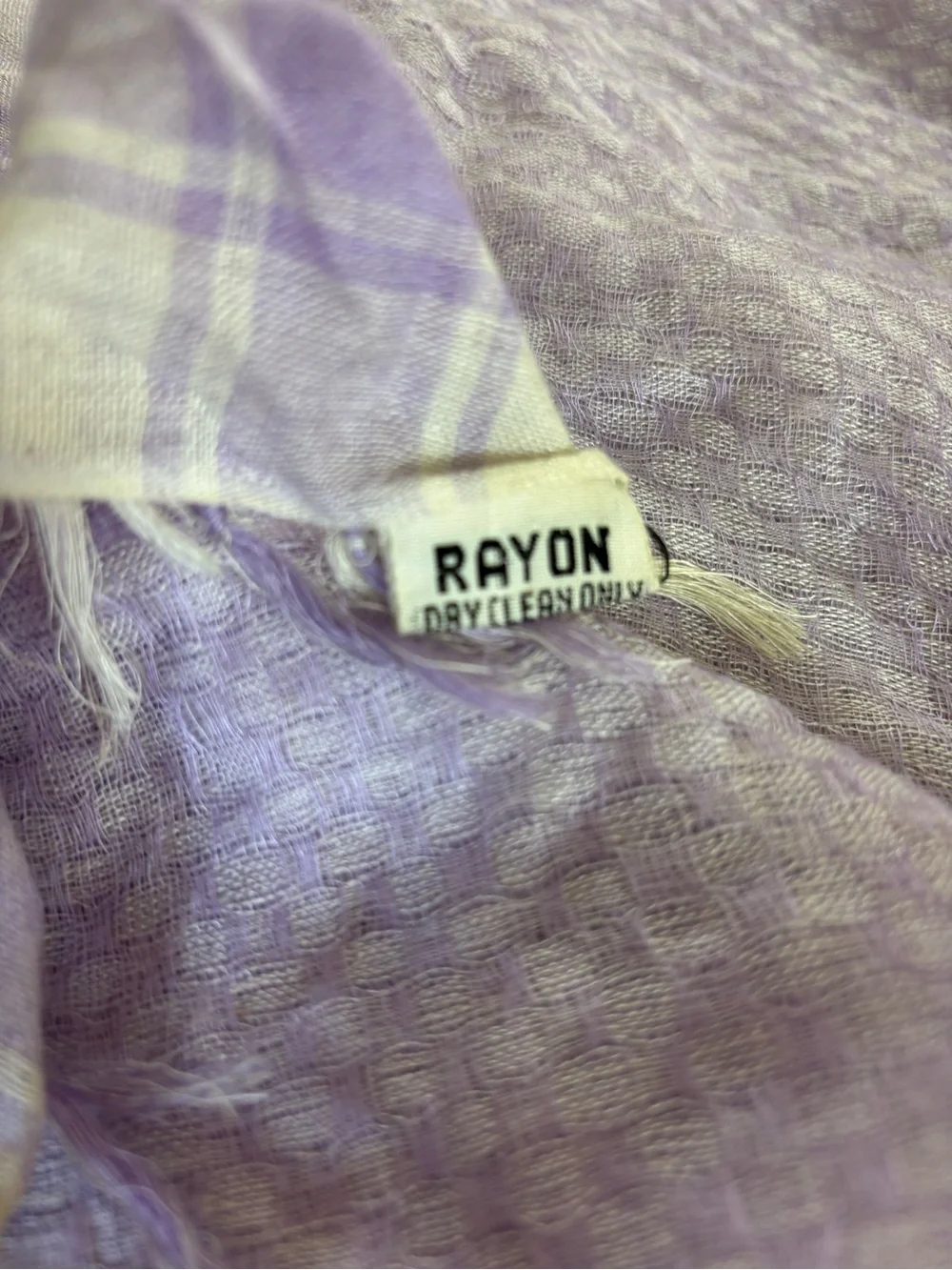 Rayon Lilac Lavender Lightweight Fringed Scarf/ Wrap 48” Square Made in India